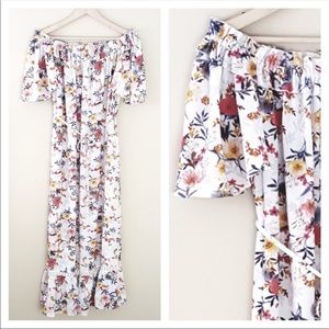 Off shoulder floral Maxi dress